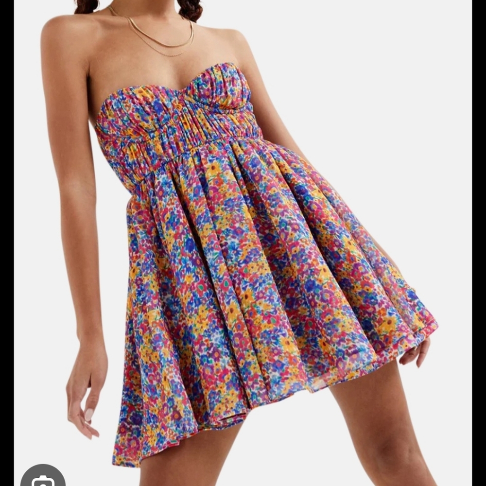 For Love & Lemons Sasha Strapless Mini Dress. - Picture 2 of 6